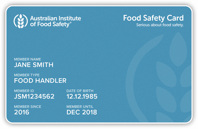 Blue Food Safety Card